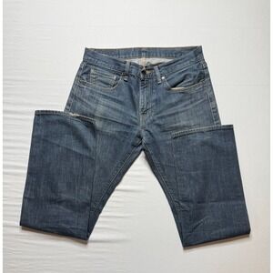 Levis Jeans Mens 32x34 Blue Straight Hesher Distressed‎ Made In Turkey